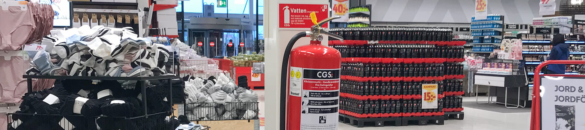 CGS Brandsläckare i matbutik